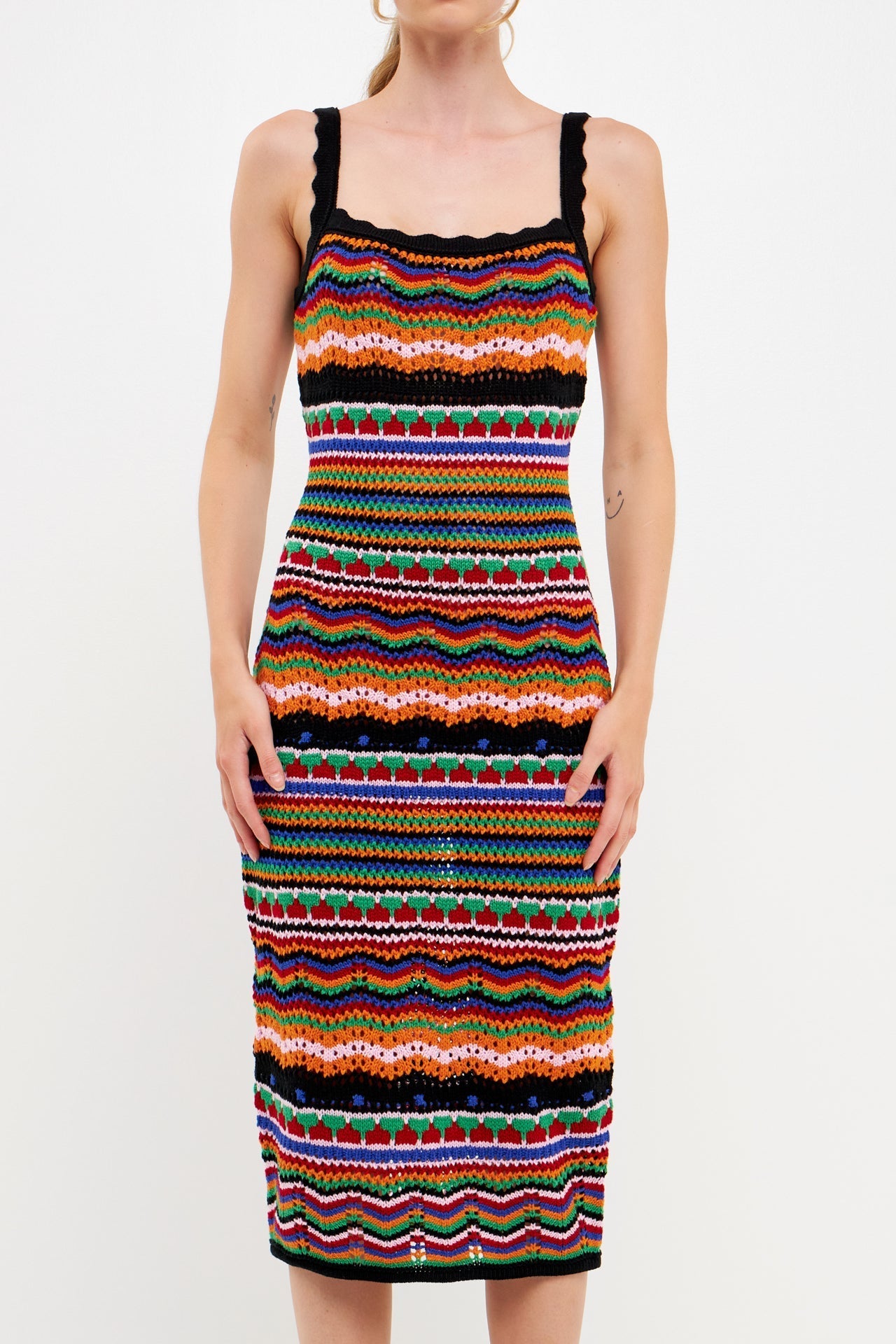Free The Roses Women's Crochet Multi Color Maxi Dress, Small