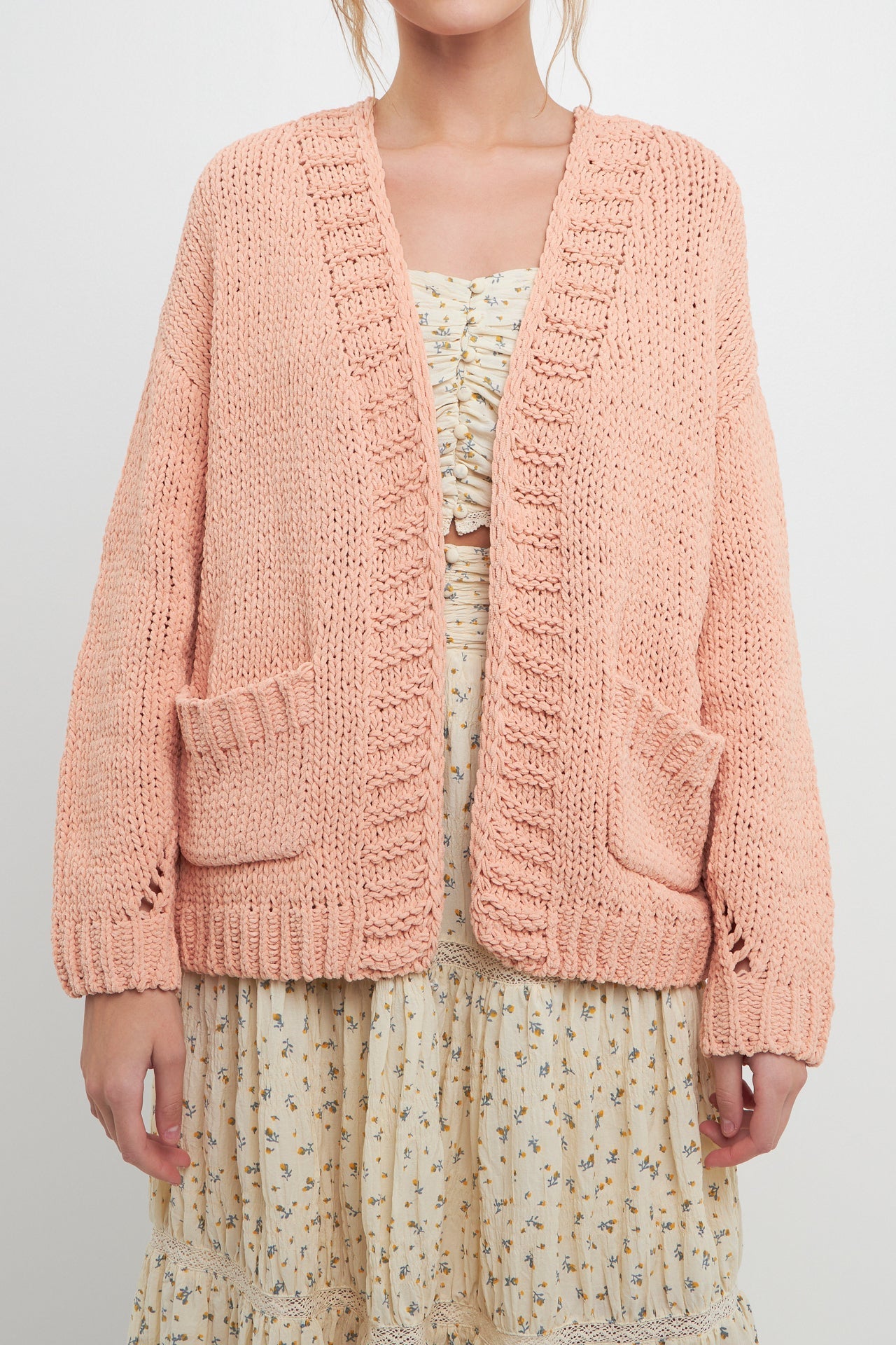 トップス (Rose)Heve bubbly 2way cable cardigan トップス (Rose)Heve bubbly 2way cable cardigan Fall Cables