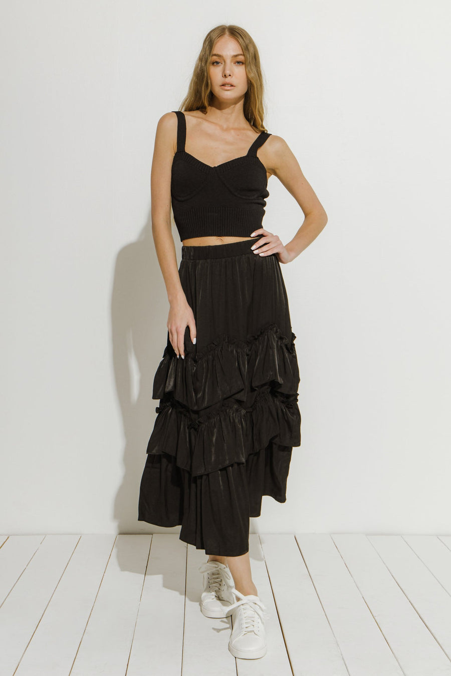 FREE THE ROSES - Ruffle Tiered Skirt - SKIRTS available at Objectrare