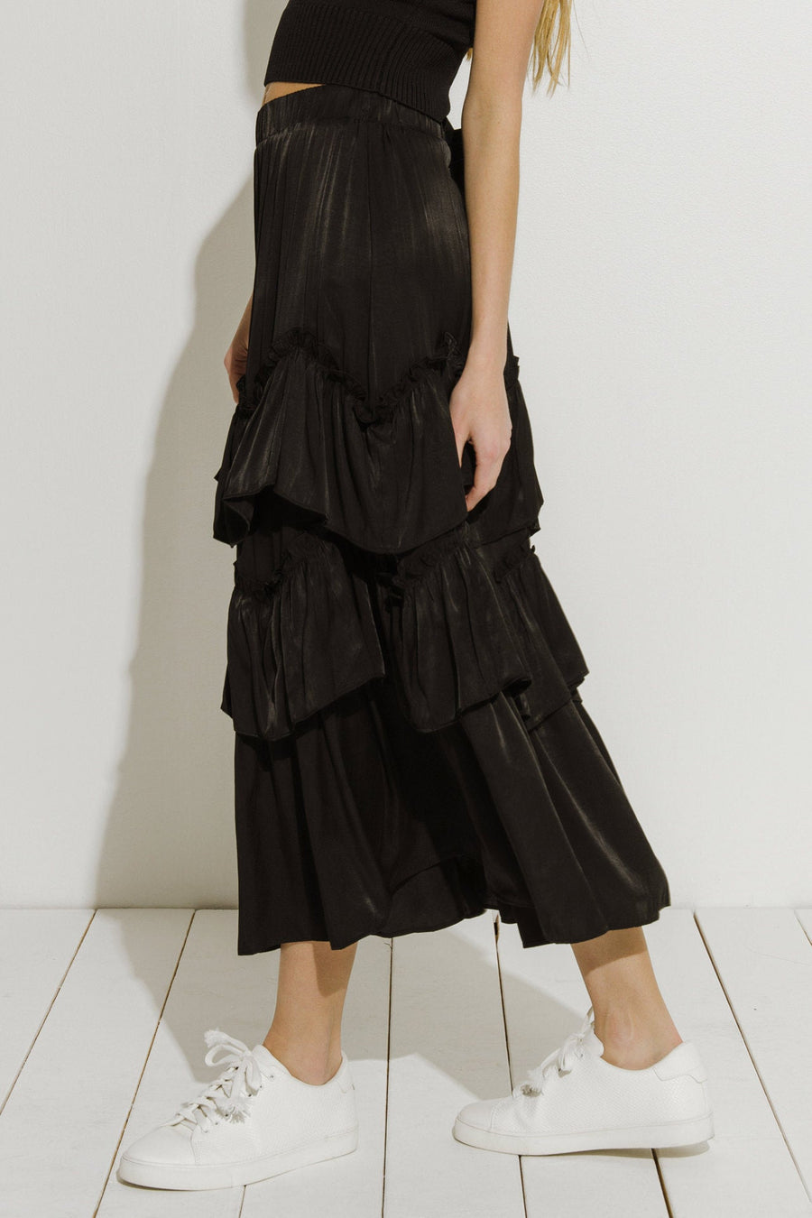FREE THE ROSES - Ruffle Tiered Skirt - SKIRTS available at Objectrare