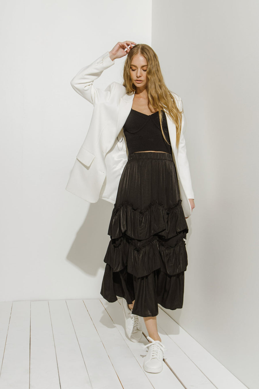 FREE THE ROSES - Ruffle Tiered Skirt - SKIRTS available at Objectrare