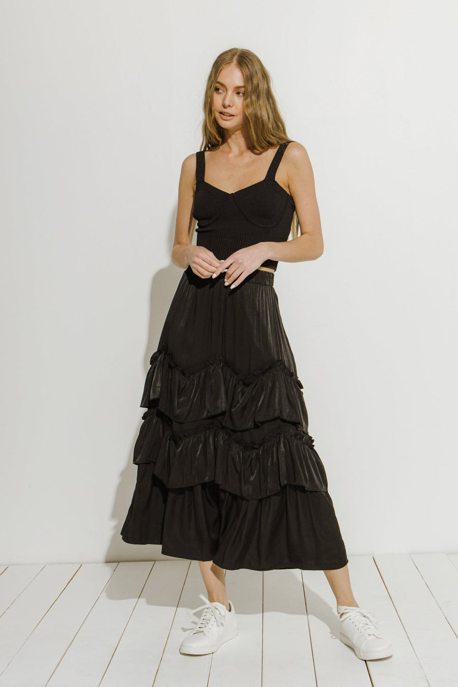 FREE THE ROSES - Ruffle Tiered Skirt - SKIRTS available at Objectrare