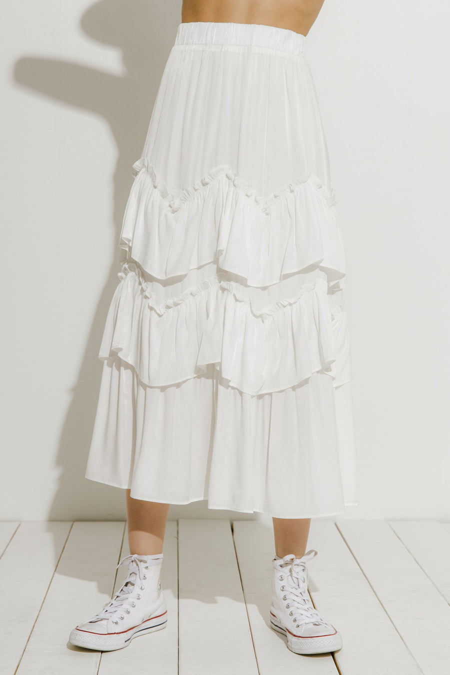 FREE THE ROSES - Ruffle Tiered Skirt - SKIRTS available at Objectrare