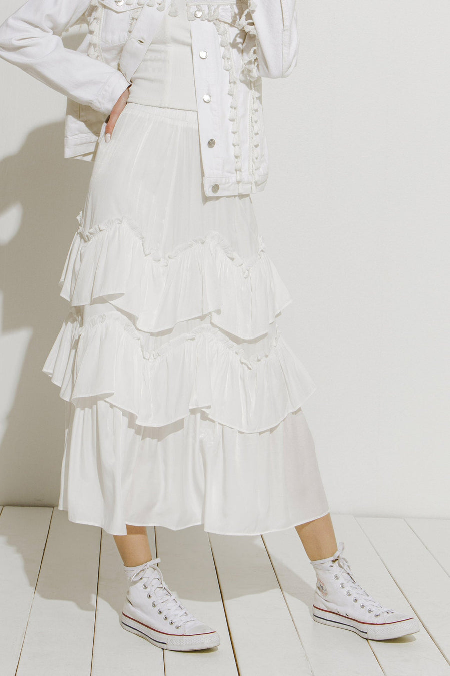 FREE THE ROSES - Ruffle Tiered Skirt - SKIRTS available at Objectrare