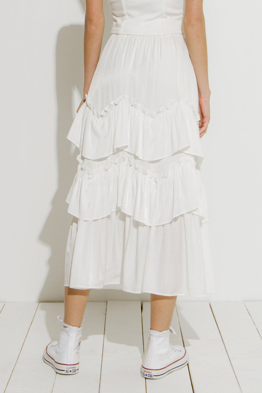 FREE THE ROSES - Ruffle Tiered Skirt - SKIRTS available at Objectrare