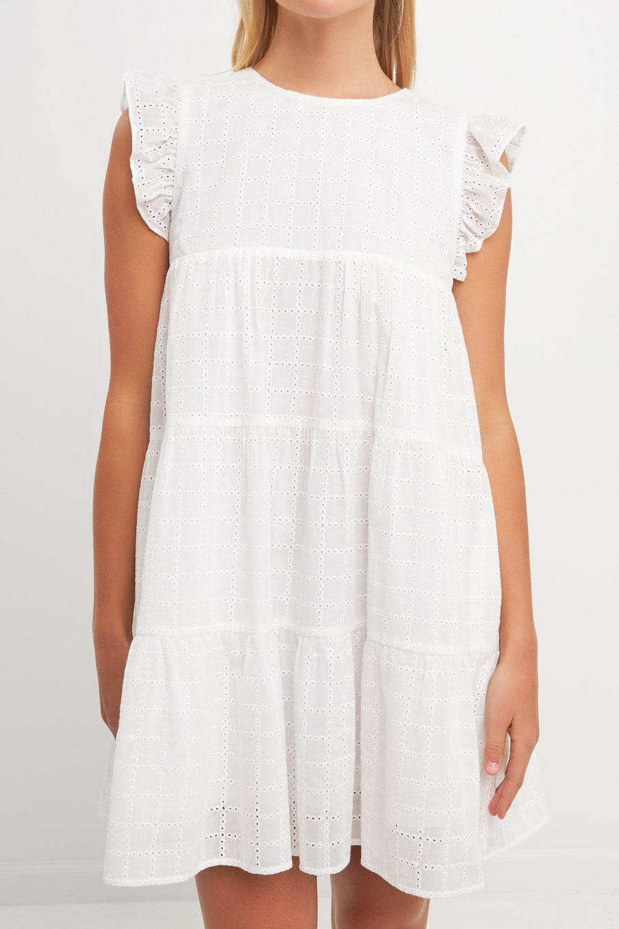 FREE THE ROSES - Eyelet Babydoll Mini Dress - DRESSES available at Objectrare