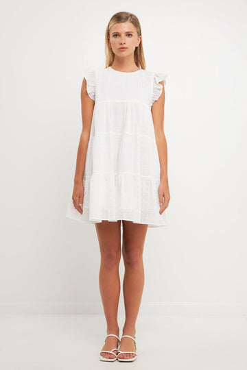 FREE THE ROSES - Eyelet Babydoll Mini Dress - DRESSES available at Objectrare