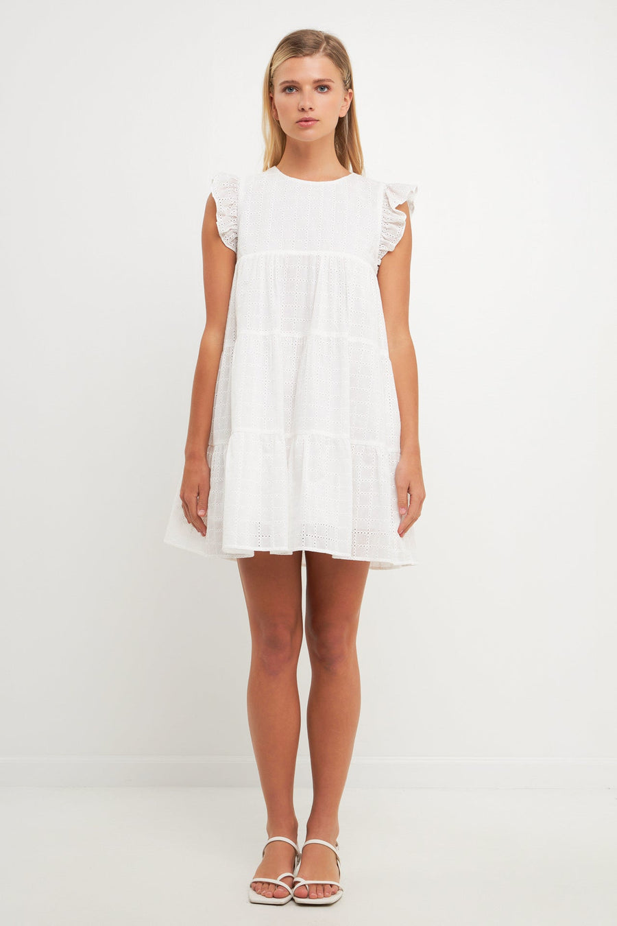 FREE THE ROSES - Eyelet Babydoll Mini Dress - DRESSES available at Objectrare