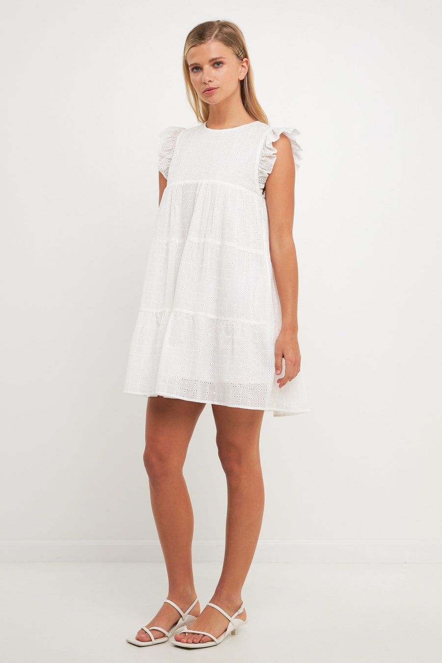 FREE THE ROSES - Eyelet Babydoll Mini Dress - DRESSES available at Objectrare