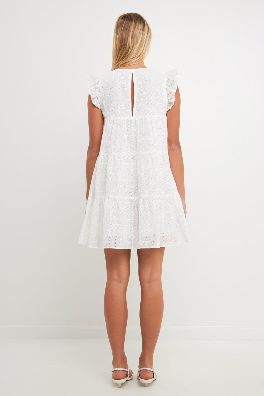 FREE THE ROSES - Eyelet Babydoll Mini Dress - DRESSES available at Objectrare