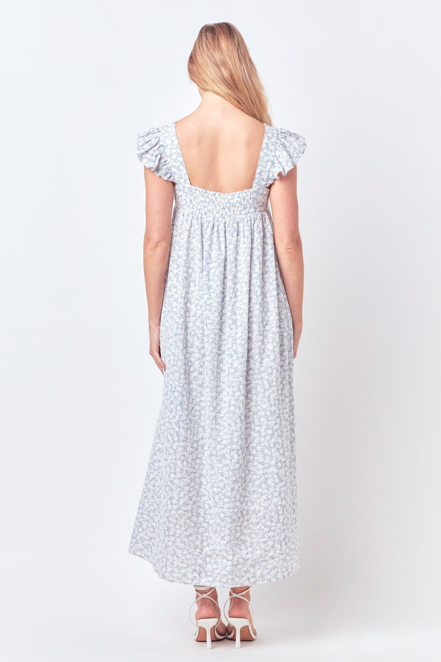 FREE THE ROSES - Floral Print with Embroidery Maxi Dress - DRESSES available at Objectrare