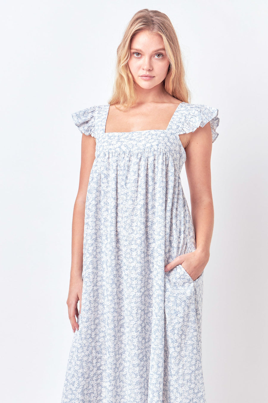 FREE THE ROSES - Floral Print with Embroidery Maxi Dress - DRESSES available at Objectrare
