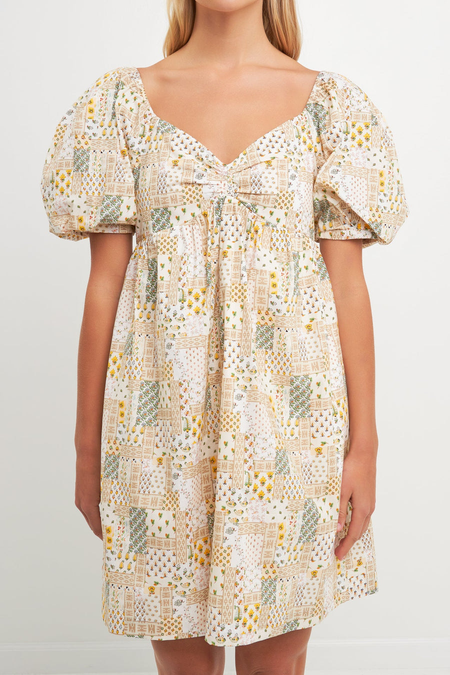 FREE THE ROSES - Printed Babydoll Mini Dress - DRESSES available at Objectrare