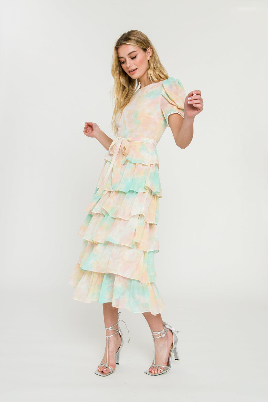 FREE THE ROSES - Tie-Dye Tiered Midi Dress - DRESSES available at Objectrare
