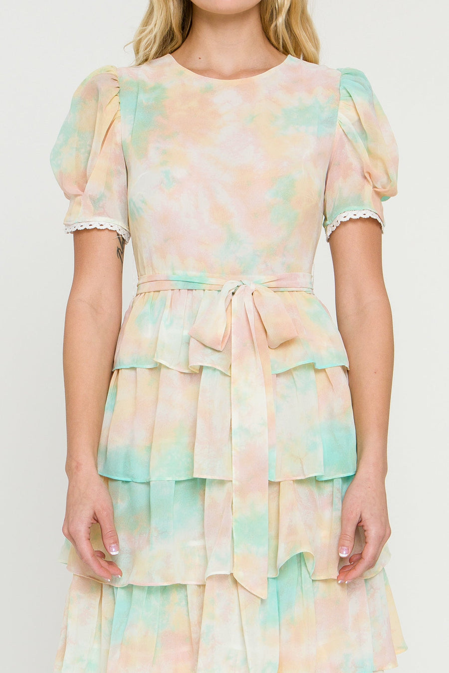 FREE THE ROSES - Tie-Dye Tiered Midi Dress - DRESSES available at Objectrare