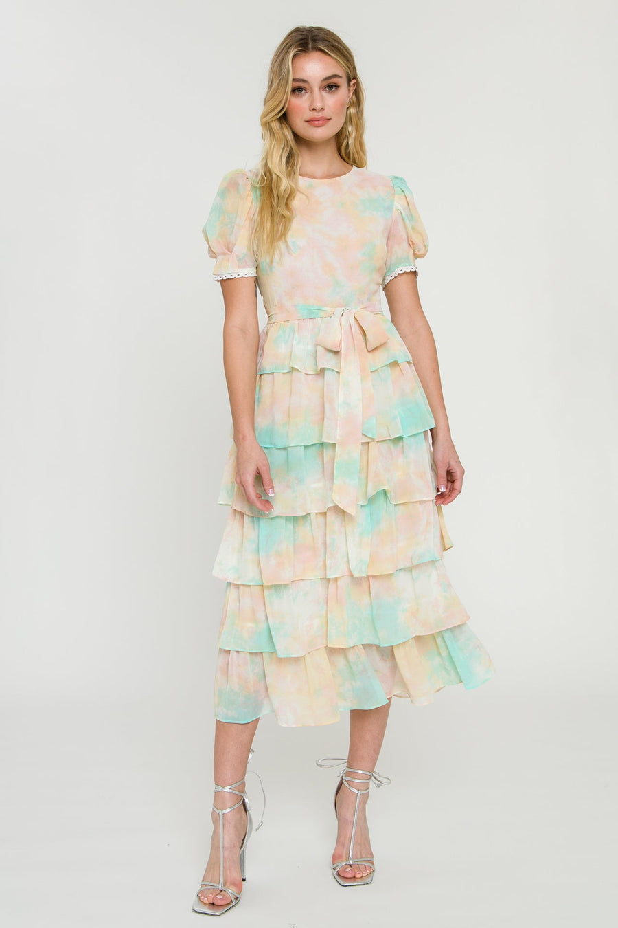 FREE THE ROSES - Tie-Dye Tiered Midi Dress - DRESSES available at Objectrare