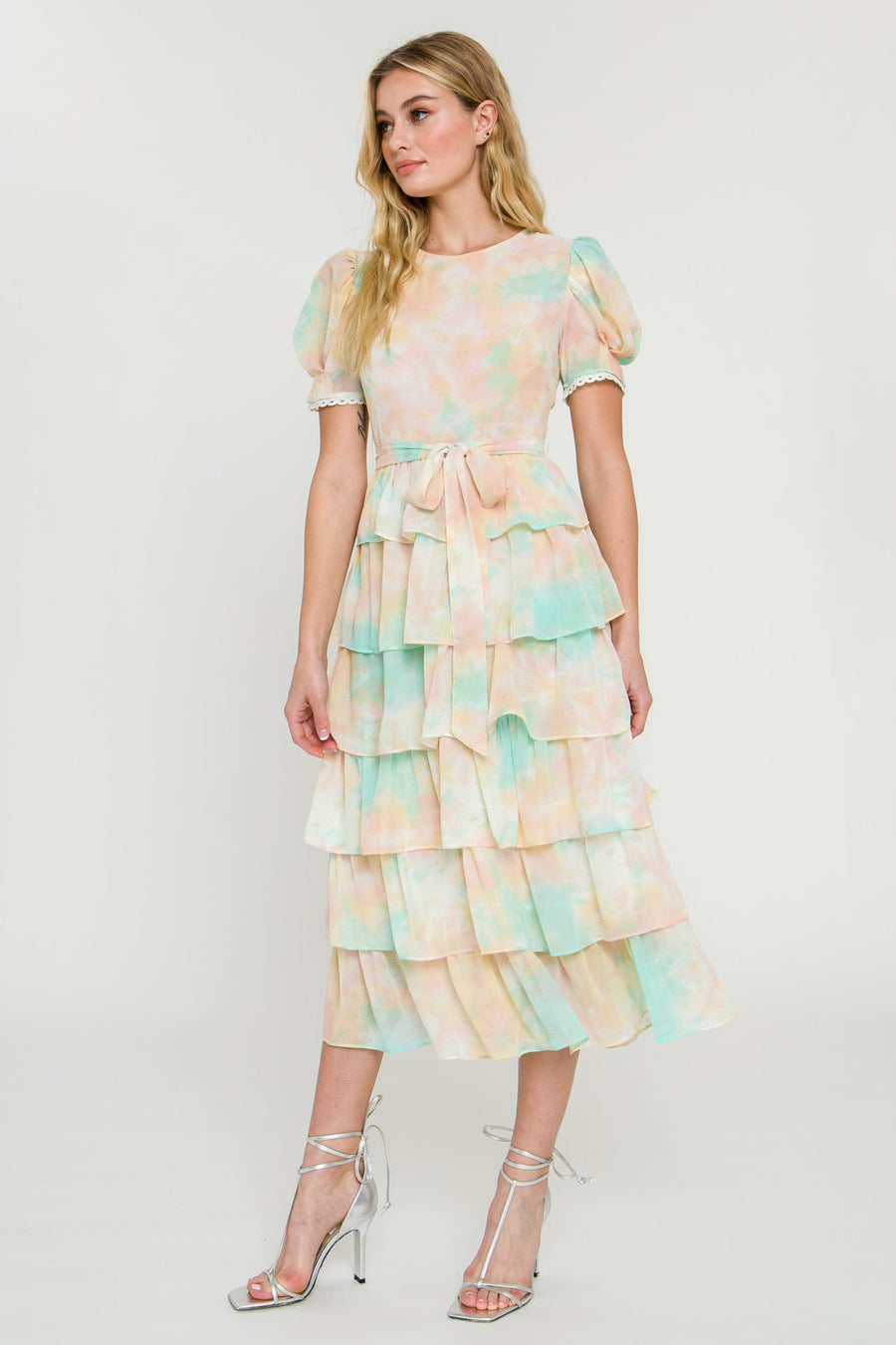 FREE THE ROSES - Tie-Dye Tiered Midi Dress - DRESSES available at Objectrare