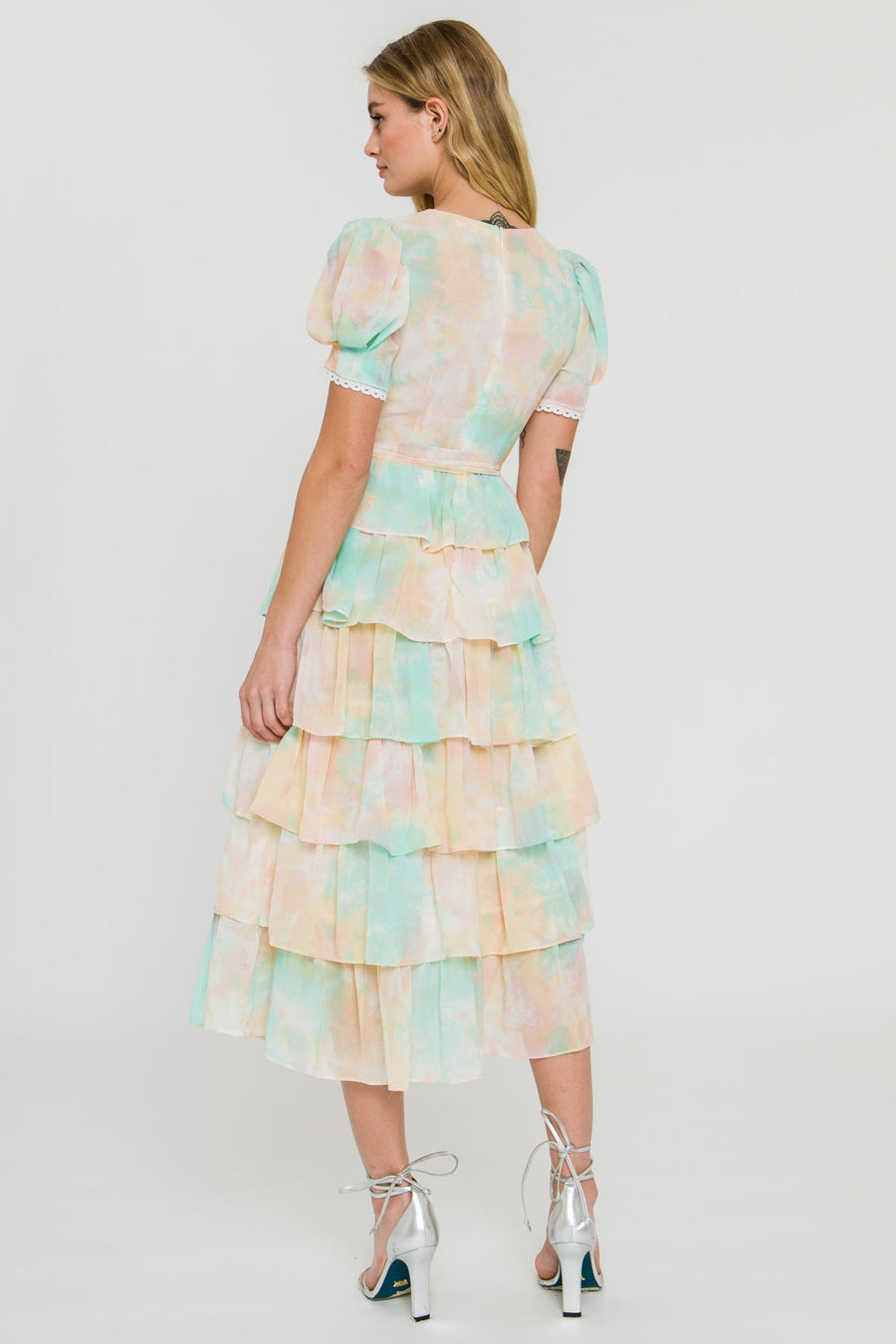 FREE THE ROSES - Tie-Dye Tiered Midi Dress - DRESSES available at Objectrare