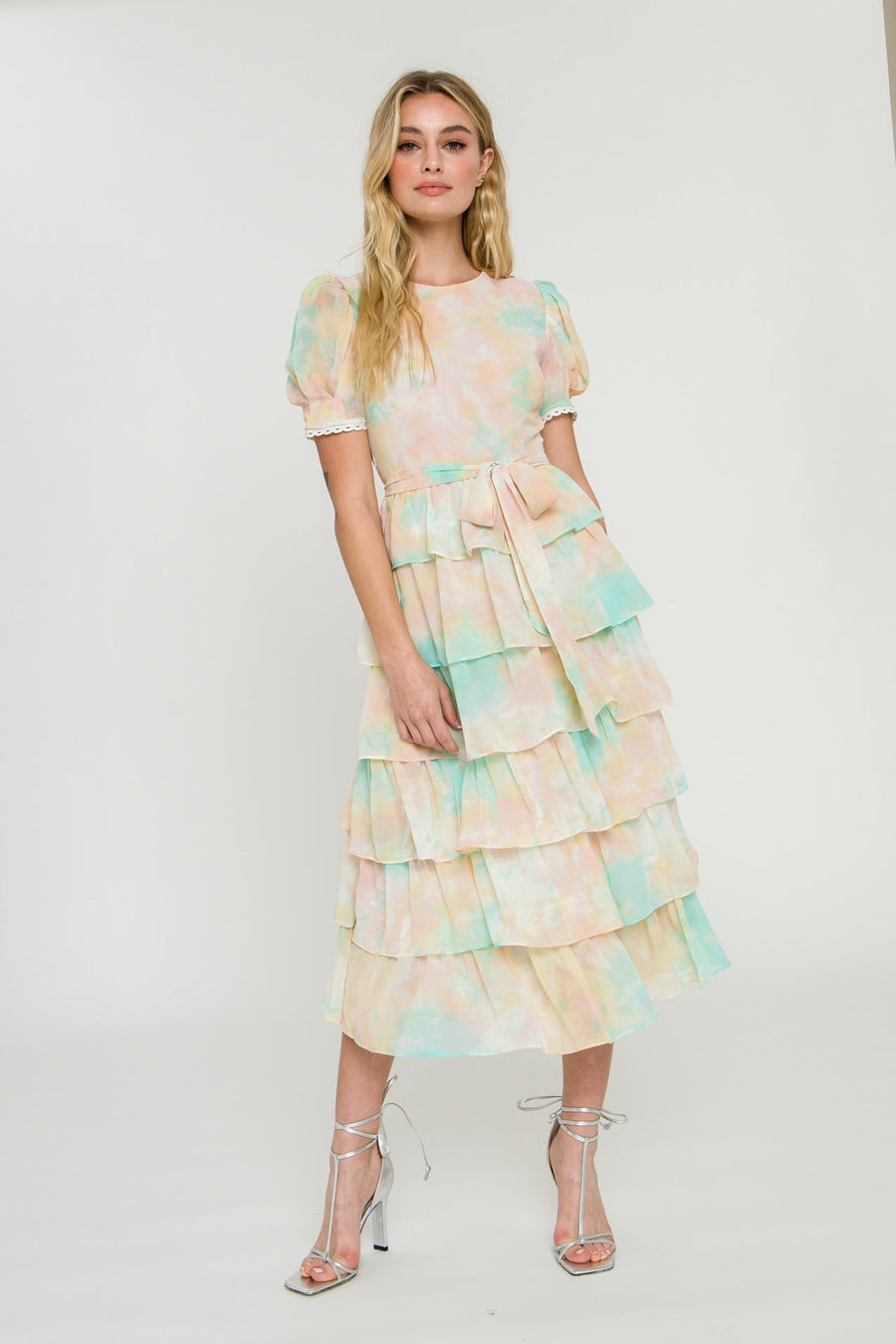 FREE THE ROSES - Tie-Dye Tiered Midi Dress - DRESSES available at Objectrare