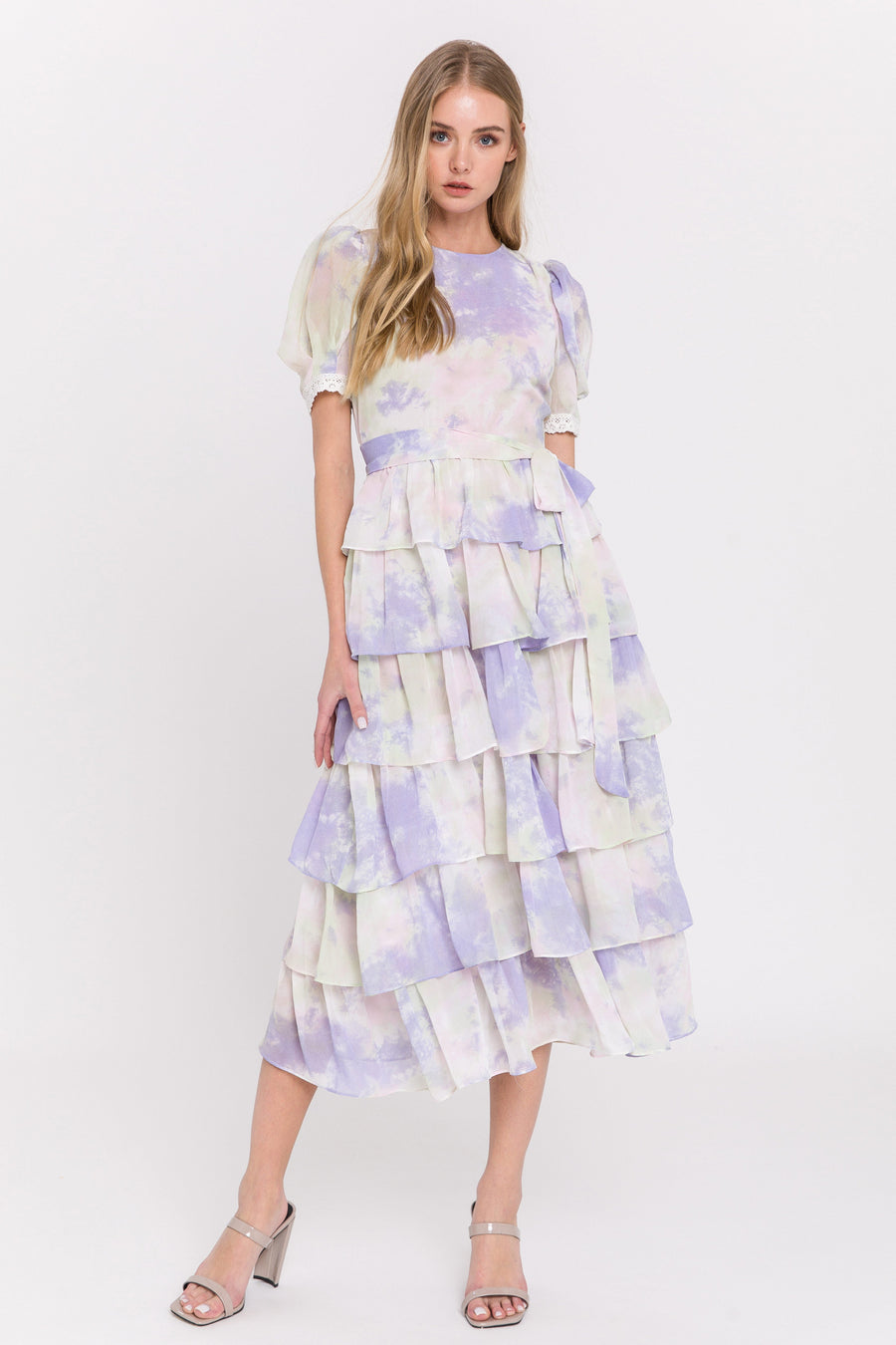 FREE THE ROSES - Tie-Dye Tiered Midi Dress - DRESSES available at Objectrare
