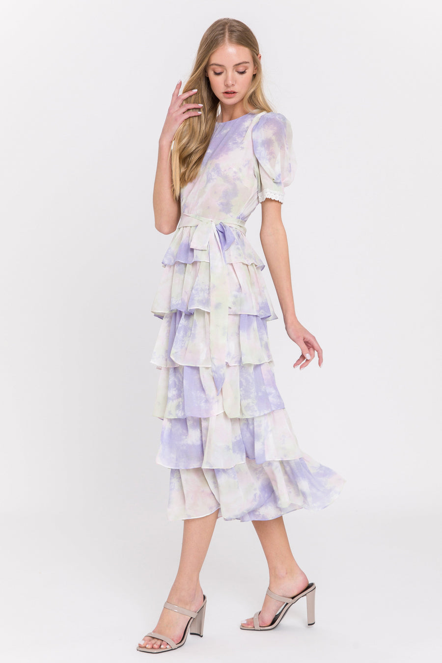 FREE THE ROSES - Tie-Dye Tiered Midi Dress - DRESSES available at Objectrare