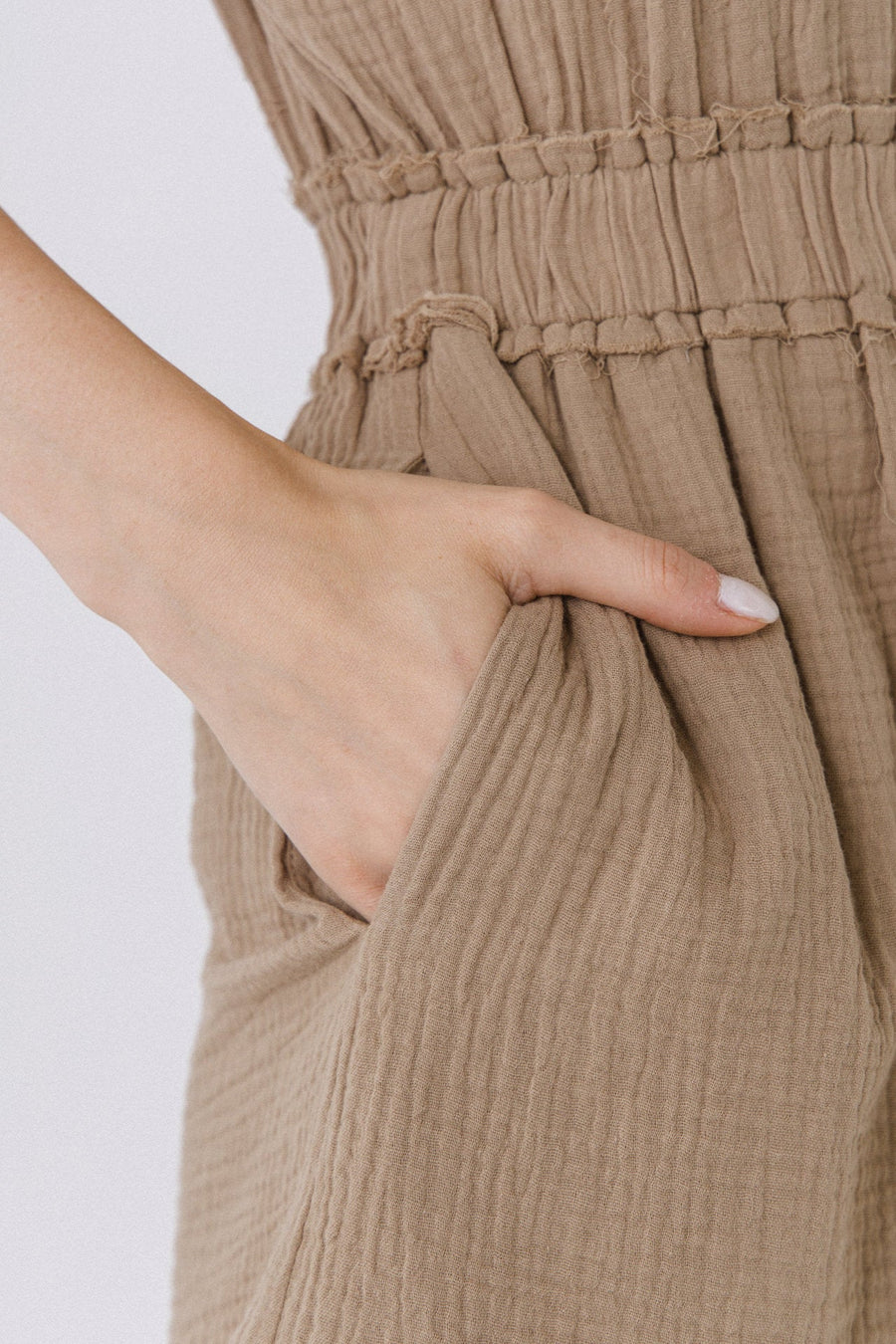 FREE THE ROSES - Relaxed Gauze Romper with Raw Edging - ROMPERS available at Objectrare
