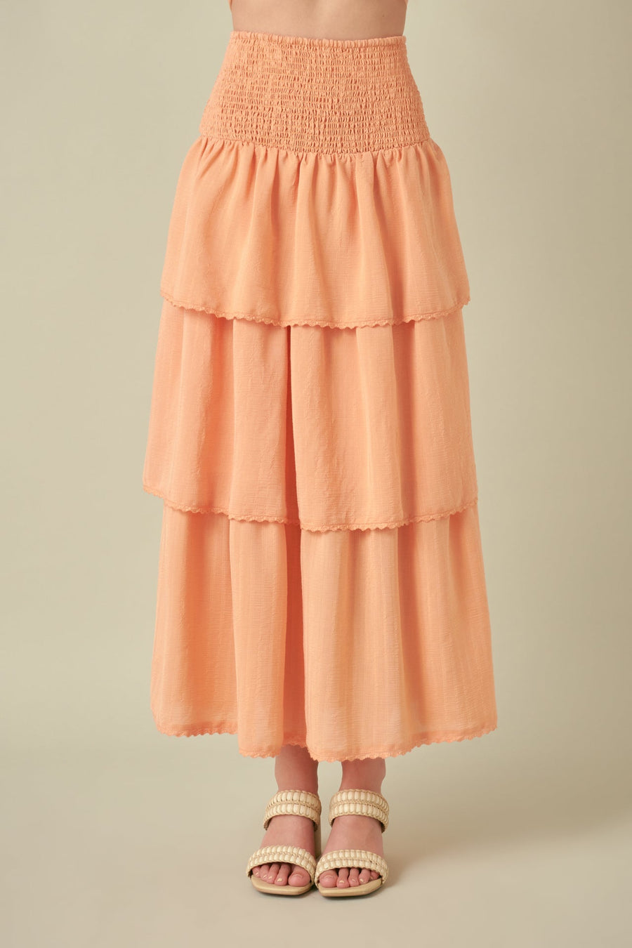 FREE THE ROSES - Smocked Ruffle Tiered Skirt - SKIRTS available at Objectrare