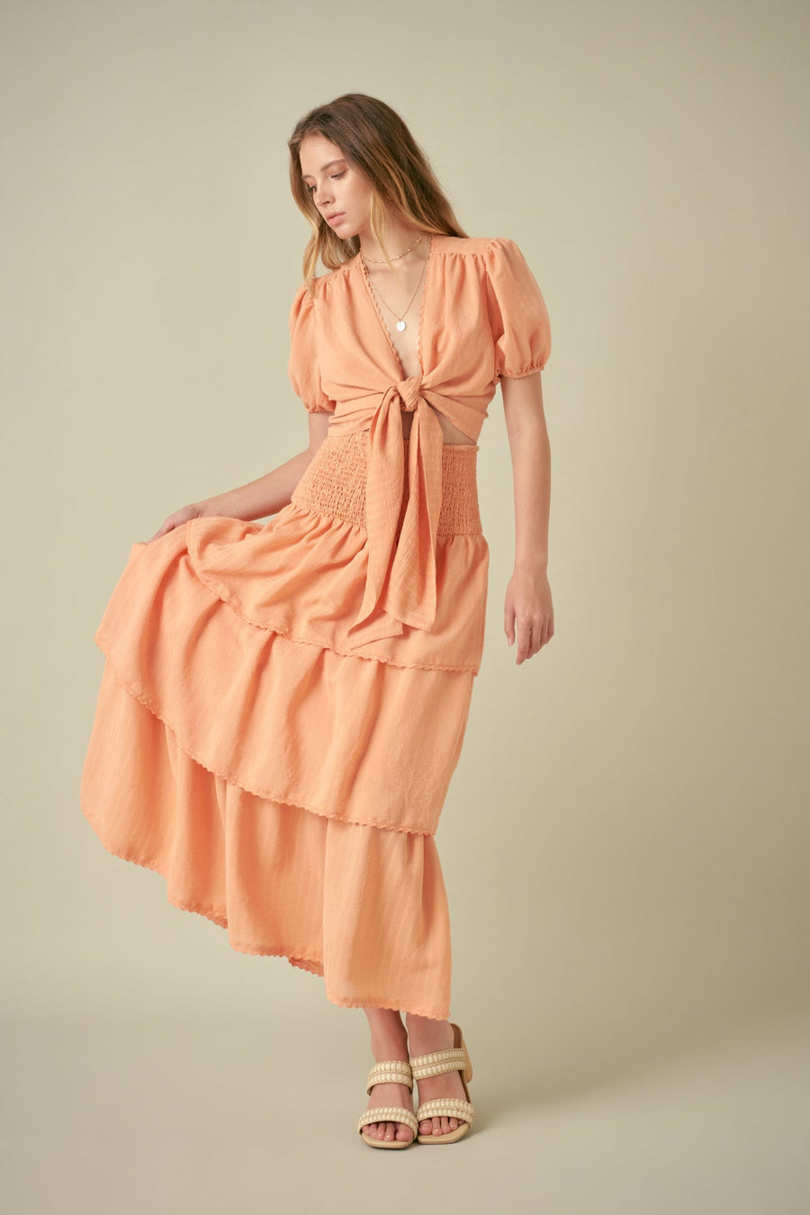 FREE THE ROSES - Smocked Ruffle Tiered Skirt - SKIRTS available at Objectrare