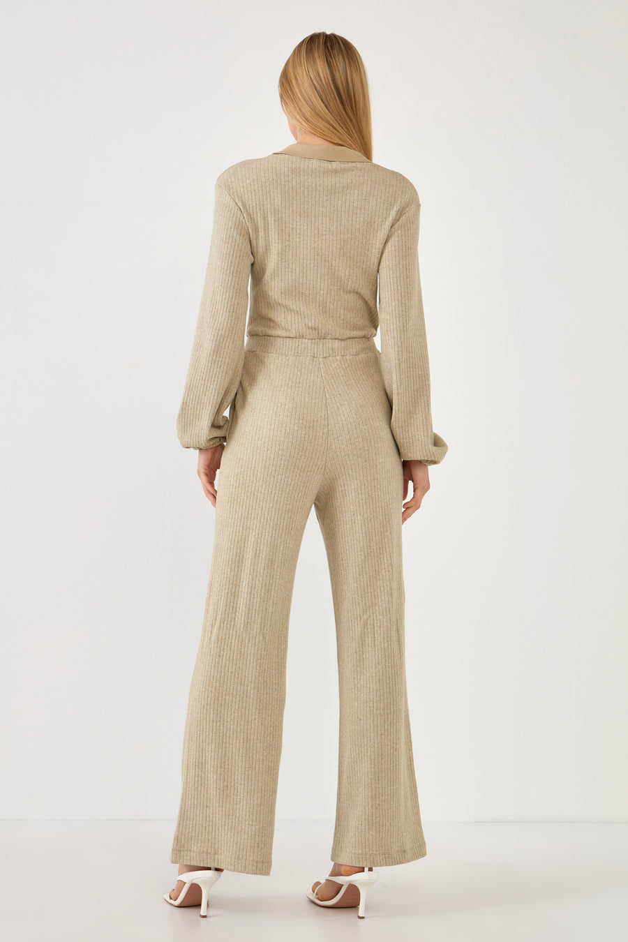 Collared Knit Jumpsuit