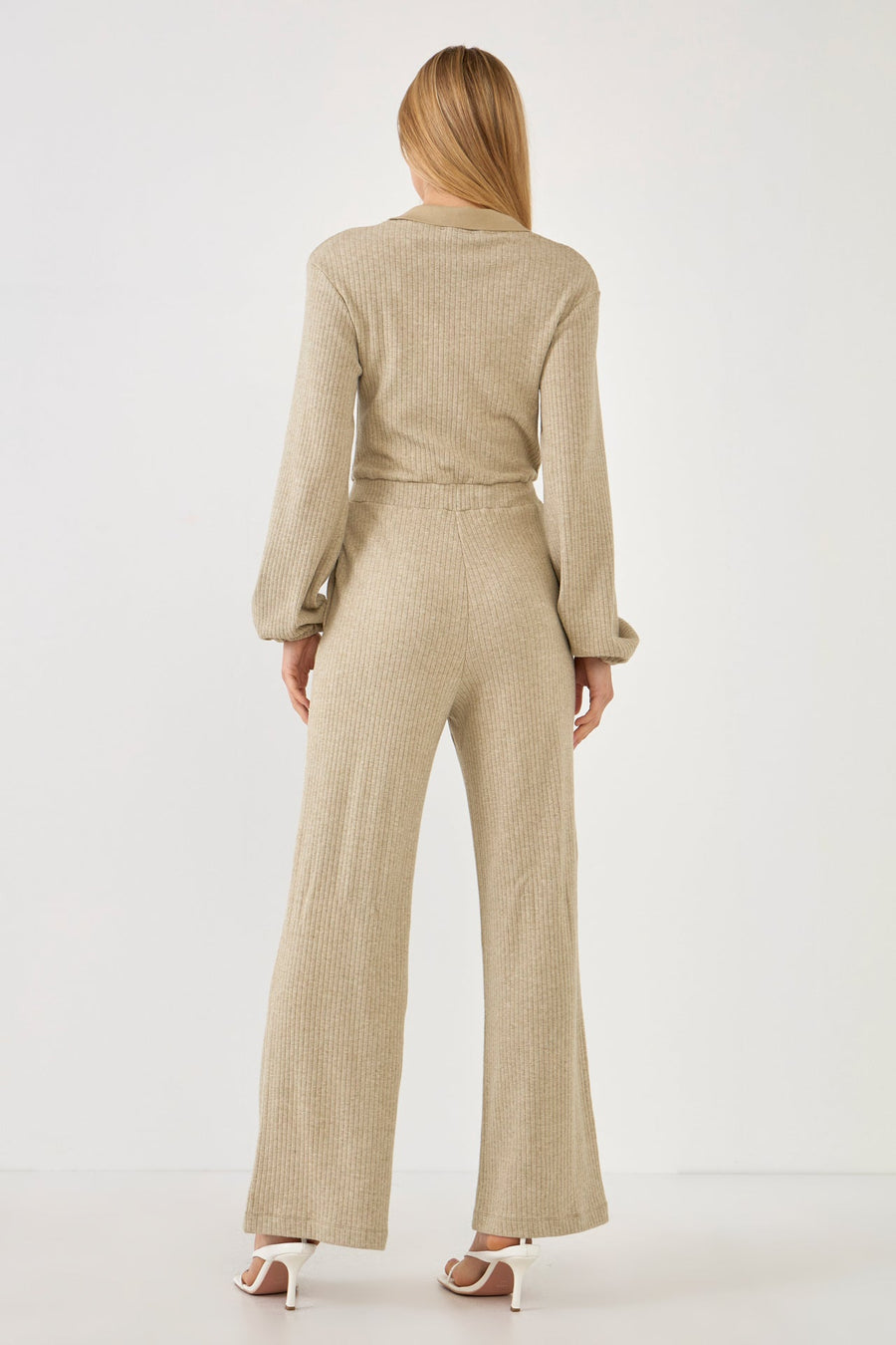 FREE THE ROSES - Collared Knit Jumpsuit - JUMPSUITS available at Objectrare