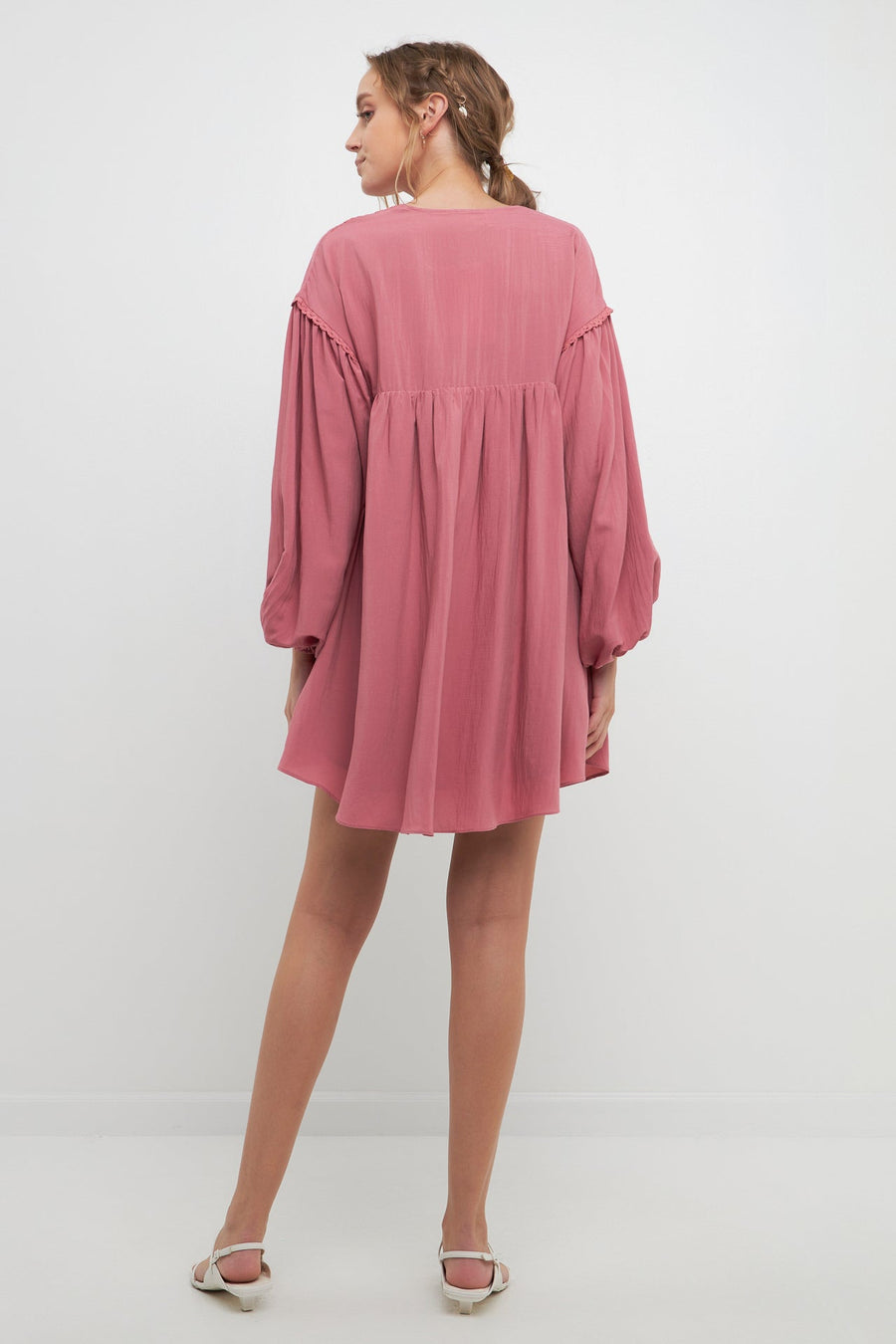 FREE THE ROSES - Laced Blouson Sleeve Shift Dress - DRESSES available at Objectrare