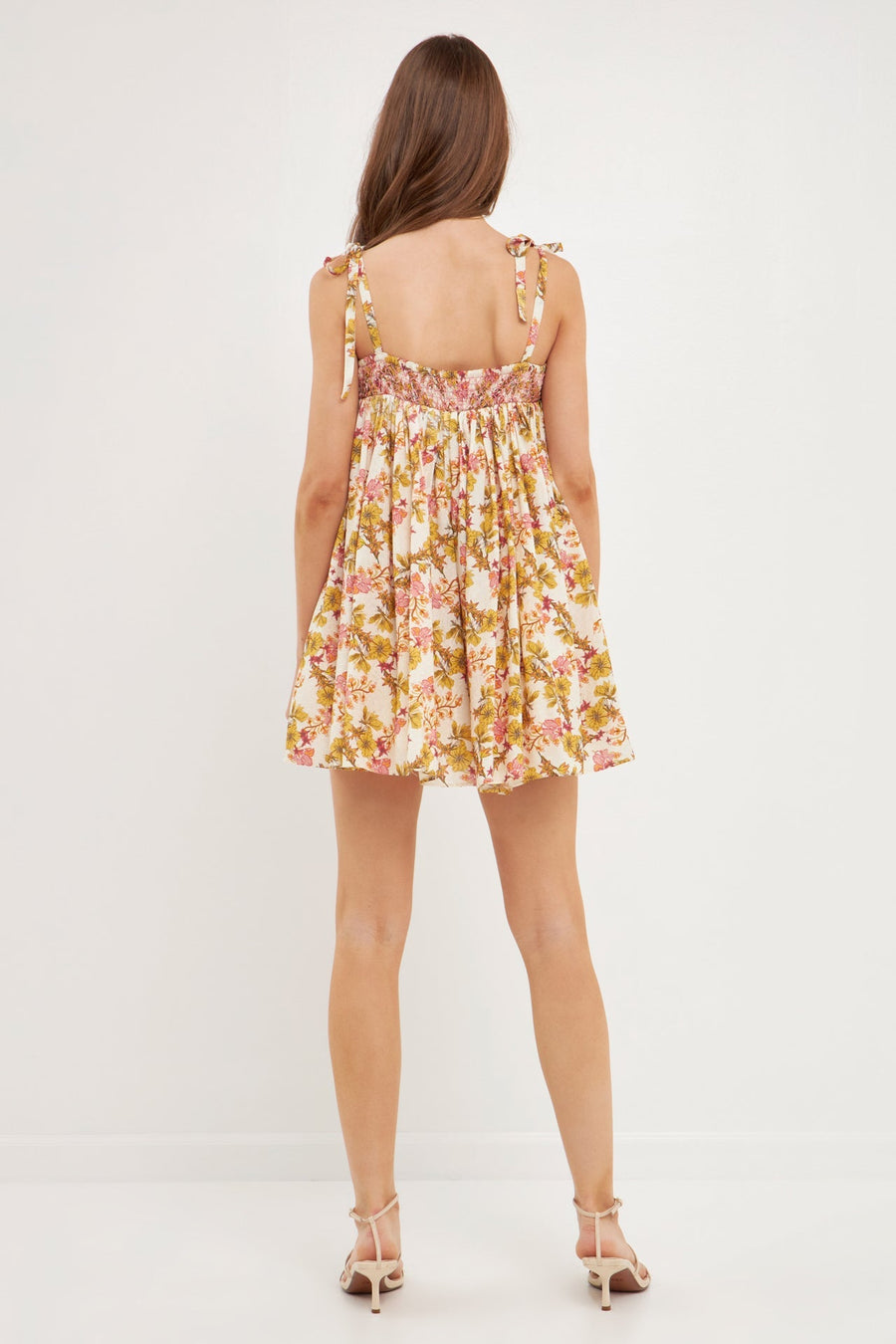 FREE THE ROSES - Bow Tie Floral Flounced Romper - ROMPERS available at Objectrare