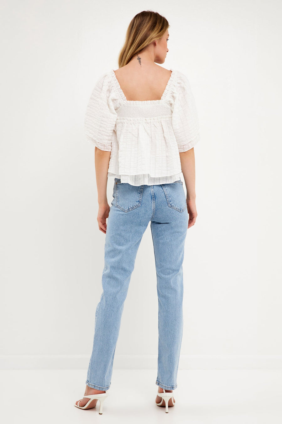 FREE THE ROSES - Textured Crinkle Double Flutter Top - TOPS available at Objectrare