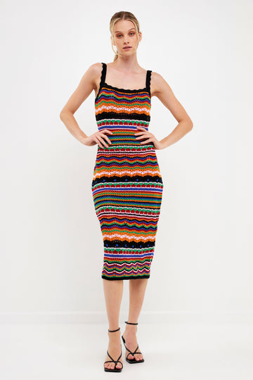 Crochet Multi Color Maxi Dress