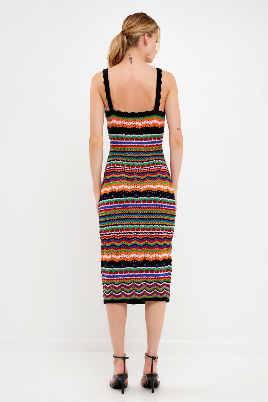 FREE THE ROSES - Crochet Multi Color Maxi Dress - DRESSES available at Objectrare