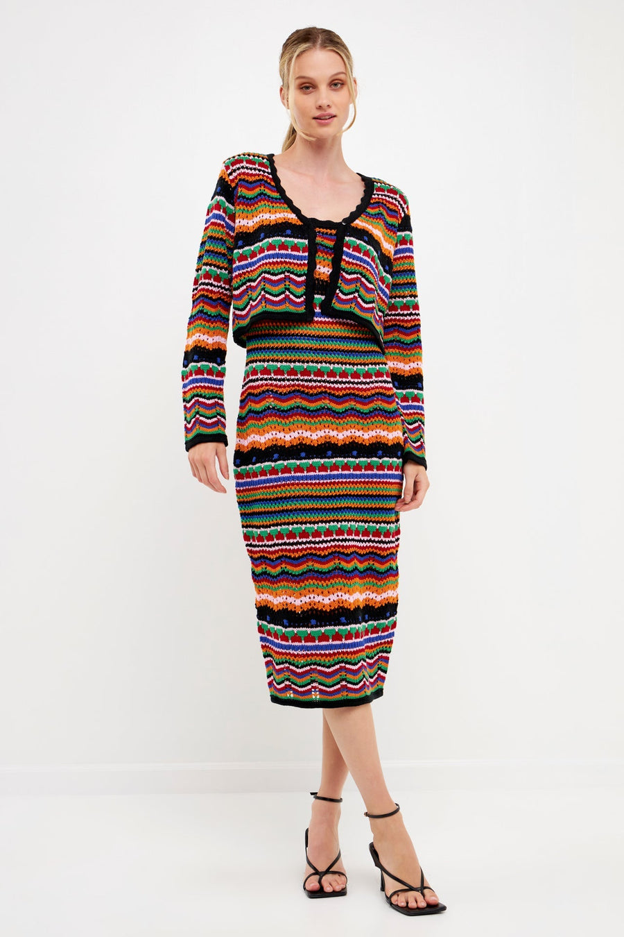 FREE THE ROSES - Crochet Knit Cardigan - CARDIGANS available at Objectrare