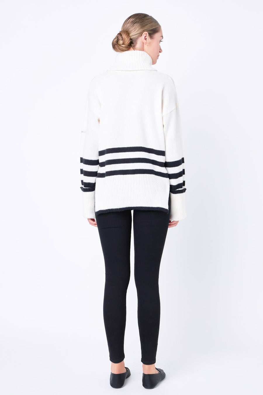 FREE THE ROSES - Striped Turtle Neck Sweater - SWEATERS & KNITS available at Objectrare