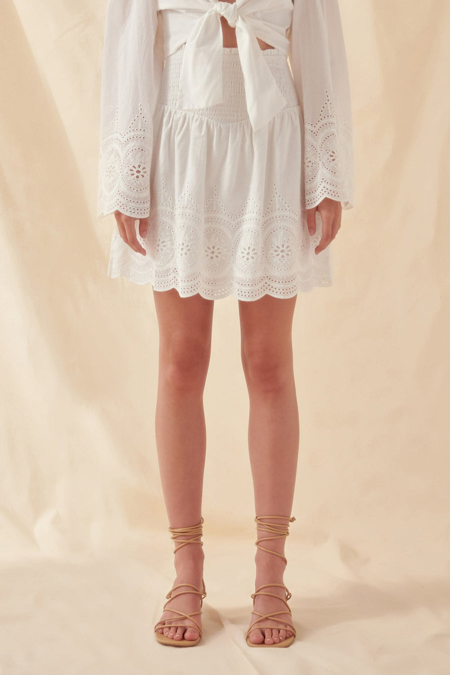 FREE THE ROSES - Smocked Waist Lace Skirt - SKIRTS available at Objectrare