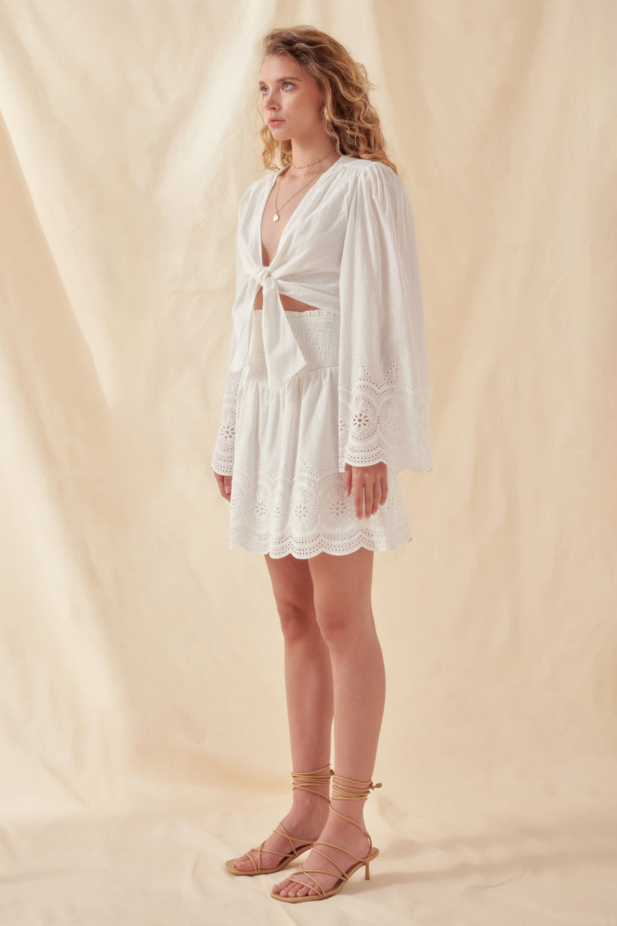 FREE THE ROSES - Smocked Waist Lace Skirt - SKIRTS available at Objectrare
