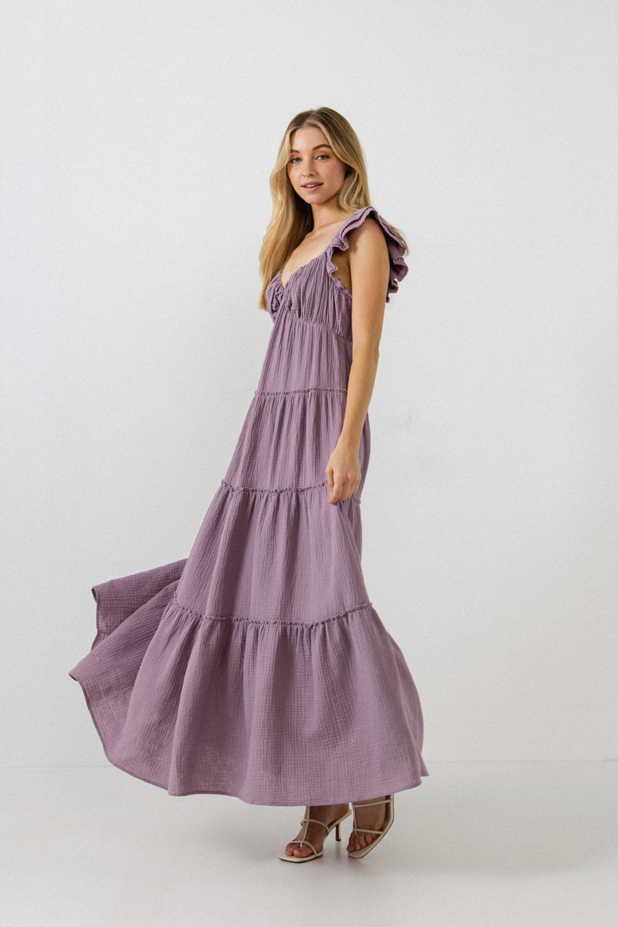 Maxi Sweetheart With Raw Edge Details