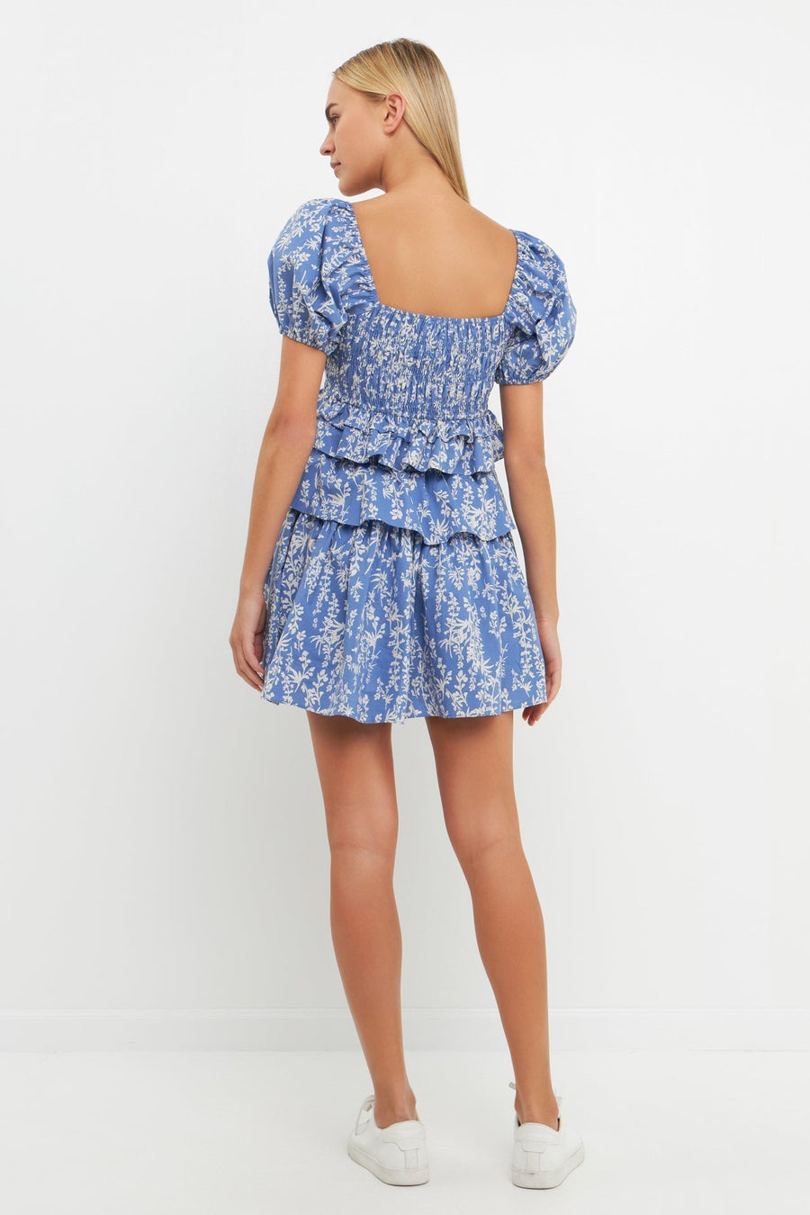 FREE THE ROSES - Floral Smocked Tiered Mini Dress - DRESSES available at Objectrare