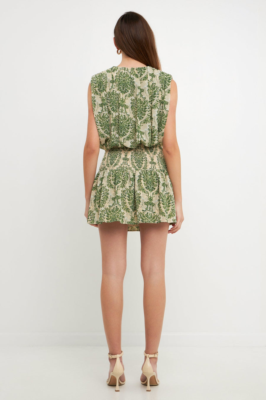 FREE THE ROSES - Chiffon Baroque Print Mini Dress - DRESSES available at Objectrare