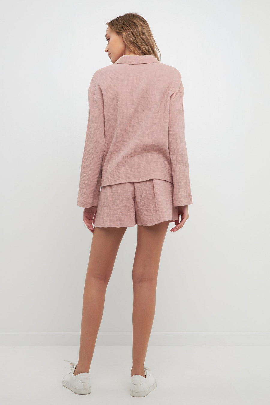 FREE THE ROSES - Gauze Shorts With Thick Elastic Band And Pockets - SHORTS available at Objectrare