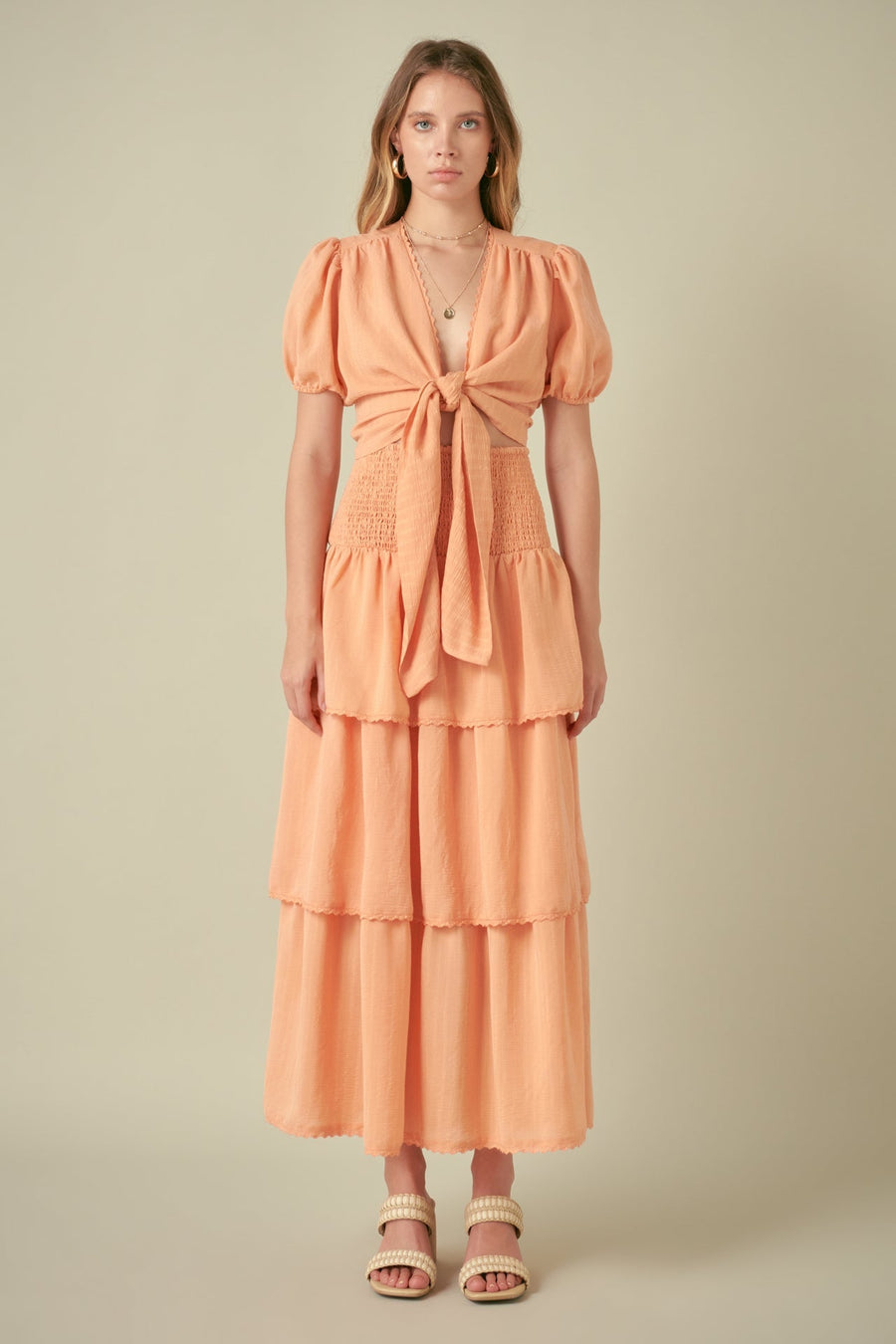 FREE THE ROSES - Free The Roses - Cropped Front Tie Puff Sleeve - TOPS available at Objectrare