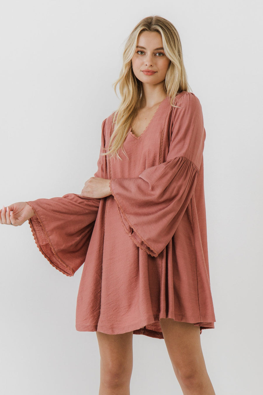 FREE THE ROSES - Deep V Laced Mini Dress - DRESSES available at Objectrare