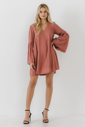 FREE THE ROSES - Deep V Laced Mini Dress - DRESSES available at Objectrare