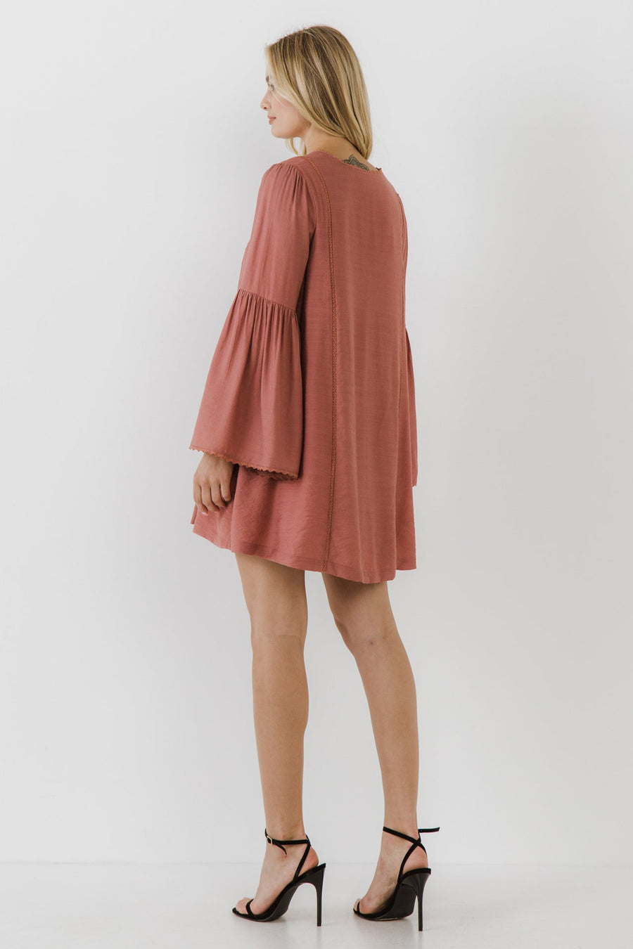 FREE THE ROSES - Deep V Laced Mini Dress - DRESSES available at Objectrare