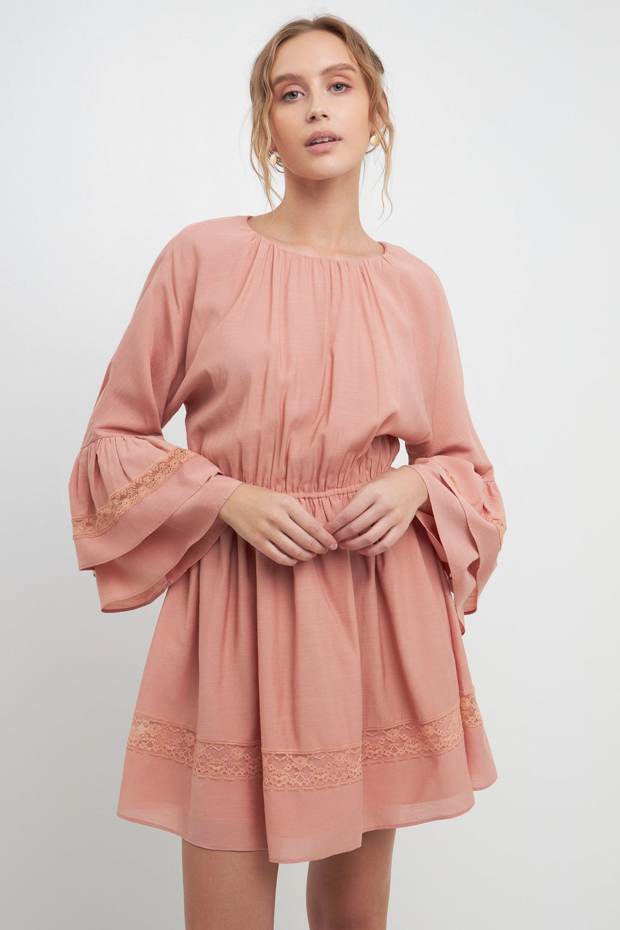 FREE THE ROSES - Laced Spaghetti Tie Mini Dress - DRESSES available at Objectrare