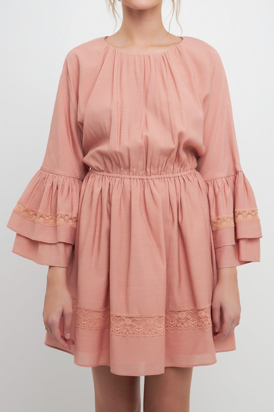 FREE THE ROSES - Laced Spaghetti Tie Mini Dress - DRESSES available at Objectrare