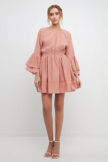 FREE THE ROSES - Laced Spaghetti Tie Mini Dress - DRESSES available at Objectrare